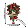 Flores decorativas Christmas Deer Wreath Outdoor para decorações de festas de férias da porta da frente