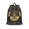 Sac à dos doré arbre de vie sur une texture en bois ordinateur portable pour hommes hommes de mode pour les scolaristes