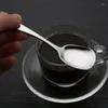 Scolle di caffè 6 pezzi 6 pezzi in acciaio inossidabile cucchiaio quadrato a fondo piatto Rice da dessert per bambini creativo