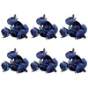 Fleurs décoratives 36pcs / lot simulation en tissu de bouquet de bouquet de mariée (Royal Blue Purple Heart)