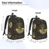 Sac à dos doré arbre de vie sur une texture en bois ordinateur portable pour hommes hommes de mode pour les scolaristes