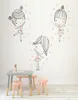 3Pcs/Set Cute Ballet Girls Dancing Wall Stickers Funny Cartoon Dancers Wall Decal for Kids Rooms Bedroom Home Decor JH2017 Y2001036585724