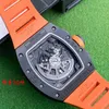 Richardmills Watches Mechanical Watch Chronograph Wrist Swiss Made Men's Collection RM011 Orange Ceramic Automatic Mechanical Timer for Men