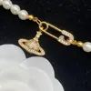 Дизайнерское ожерелье женское модное классическое роскошное ювелирное украшение жемчужное колье в стиле булавка