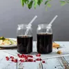 Şarap Gözlükleri 1 PC Nordic Şeffaf Kahve Kupaları Kokteyl Cam Isıya Dirençli Meyve Suyu İçme Çay Kupası Yaratıcı Hediye Süt Saman