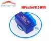 10st ELM327 V1.5 WIFI OBD2 SCANNER WiFi Elm 327 V1.5 Support Android iOS Car Diagnostic Tool OBD II Code Reader Läsare OBD SCAN TOOL