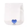 Vinglas 1 PC Creative 3D Red Blue Heart Tumbler Mug Cup med Inside Lovely Glassware Gift till Girl