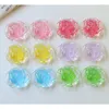 Figuras decorativas 5pcs Corea Color de fantasía Glitter Rose Diy Pendientes de resina Accesorios Lindo material para el cabello Al por mayor