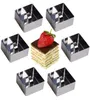 Square 6pcsset Edelstahl -Kochringe Dessertringe Mini -Kuchen und Mousse -Ringform Set mit Pusher15989584798013