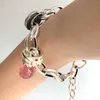 Heavy industry 925 Sterling Silver strawberry crystal clock round brand fashionable womens bracelet linked fashion temperament