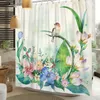 Rideaux de douche aquarelle rideau d'oiseau floral pour la salle de bain ensemble moderne printemps colibri fleur de fleur de bain baignoire décoration de baignoire avec crochets