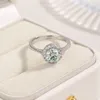 Кластерные кольца 2024 Продажа продукта Mosan Полное открытие алмаза Регулируемое кольцо для женского и роскошного ощущения