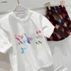 Popular Baby Tracksuit Summer Summer Kids Designer Clothes Taille 90-160 cm LETTRE COLORURE LOGO IMPRESSION T-SHIRT ET SHORTS 24APRIL