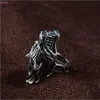 Real 100% S925 Silver Man Ring vintage tailandês moda artesanal lobo tridimensional jóias argentum puro240412