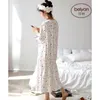 Home Clothing Spring Cotton Pajamas Women Slept 7 Minutes Of Sleeve Skirt Loose Big Yards Han Edition Long Household To Take