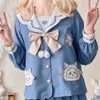 Neue Kindergärtner jk Uniform Frühling süße langärmelige Kurzärischung Segleranzug Schulmädchen Sailor Krawatte Falten-Rock-Outfit Frauen