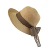 Berets damskie mody składane słomki czapka szerokie grzbiet słońca anty-uv plaż