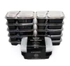 10pcsset 2 compartment pasto preparazione per alimenti in plastica box da pranzo bento picnic ecofriendly con pranzo a microonde a microonde C1909269239