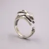 Solid Pure S925 Sterling Silver Band Women Men Rabbit Head Figure Ring 8mm US68240412