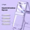 Per Samsung Galaxy Z Flip 5 Case Electroplated Transparent Folding cerniera con pellicola a specchio Copertina rigida All inclusive