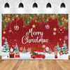 Red Christmas Photography Backdrop Xmas Ball Glitter Bokeh Sparkle Star Winter Snowflake Snowman Kids Portrait Photo Background