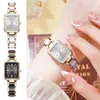 Wristwatches High Accuracy Ladies Watch Elegant Quartz With Rhinestone Decor Alloy Strap For Business Commute Waterproof