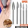 5pcs Wood Carving Graving Drill Bit Rotary Tools Kit DIY BOODWORKING DROY ACCESSOIRES POUR LES EMSUSIATS DE CARVINE DE BOIS