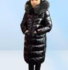Vera pelliccia in pelliccia giù per i ragazzi freddi inverno ragazze a colpa spessa cappotti di superficie luminosa calda per bambini parco con cappuccio G01862663