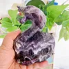 Figurines décoratives Dream Natural Amethyst Snake Animal Statue Crystal Crafts guéris