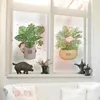 Window Stickers Green Plant Potted Pattern Electrostatic Glass Film Sticker Grille Balcony Bathroom Toilet Door Shading Anti-peep