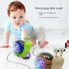 Electric/RC Animals Electric crawling flash sound nodding snail toy baby 0-3 Yers light projection music interactive game electronic petL2404