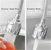 3 modes Réglage du robinet à haute pression Réglage de l'extension Anti-splash Boucheur de la tête universelle Bubbler Accessoires de cuisine