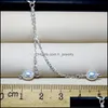 Collares colgantes Prueba de Pearl 925 Sier para mujeres Collar brillante Collar Glohing Handmade 5-6 mm ovalado longitud larga joya de regalo Drop entrega dhgarden dhlih