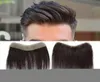 Front heren toupee 100 menselijk haar stuk voor mannen v stijl front toupee pruik remy haar met dunne huidbasis natuurlijke haarlijntoupee H22047858445