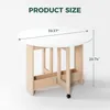 Table à manger pliante rond à feuilles à feuilles drop, rythme convertible multifonctionnel Table extensible de rythme avec boîte de rangement et roues