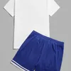 Mens Breathable and Comfortable Sportswear Summer Simple Design Cotton T-shirt Mesh Fitness Shorts Set