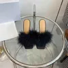 Pantofole 2024 Summer Feather Square Toe Women Fashion Genuine in pelle sexy Teli alti Chaussure Femme Size 35-40