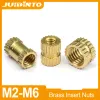 Juidinto 10-50pcs mosiężna nakrętka M2 M2 M3 M4 M5 M6 Miedziana nakrętka gwintowana do druku 3D do wydruku 3D