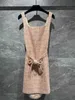 Basic casual jurken ontwerper Shenzhen Nanyou high -end Xiaoxiangjia lente/zomer nieuwe slanke pasvorm, uiterlijk, wit oranje roze veter backless jurk 501p
