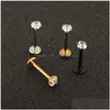 Lèvre Labret Piercing bijoux chirurgical en acier inoxydable sourcil lèvre Captive Perle de perle Piercing Tragus Cartilage de boucles d'oreille DHGXS