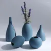 Vases Blue Black Gray 3colors European Modern Frosted Ceramic Vases flower Receptacle Tabletop Vase home Ornaments Furnishing Art177K