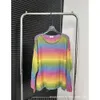 Frauenpullover Frühherbst Nischendesign Trendy Brand Halo gefärbt Regenbogen Mohair Hand genähte Diamant Strickpullover