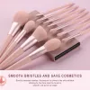 Shadow Beili 915st Pink Makeup Brushes Set Inga logotyp Syntetiska ögonbryn Eyeshadow Powder Foundation Brush Vegan Make Up Brush