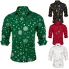 Chemises de Noël masculines à manches longues Red Black Green Novelty Party Clothing Clothing et chemisier avec motif de flocon de neige