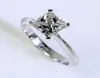 Princess Cut 1CT Lab Diamond Ring Original 925 STERLING SIGH ENGAGEMENT BANDES DE MEADUX POUR FEMMES BRIDAL FINE BIJOURS GIED9572227