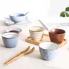 Чашки блюдцы японская ретро -ручная керамическая чайная чашка творческая полоса Дизайн кофейная кружка