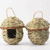 Handwoven Straw Bird Nest Hanging Bird House Outdoor Garden Hanging Bird Cage Hatching Breeding House Pet Bedroom Bird Accessory