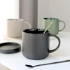 Canecas canecas de cerâmica caneca nórdica simples preto fosco de leite fosco de escritório water xícara de cozinha de cozinha utensílios domésticos