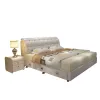 Горячая продажа высококачественная легкая роскошная современная простая кожаная мебель для спальни двойной 1,8 м.