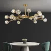 American RH Loft K9 Cristal G9 LED 샹들리에 광택 루미나 리아 골드 블랙 메탈 브랜치 조명 거실 비품 Chandeliers286R